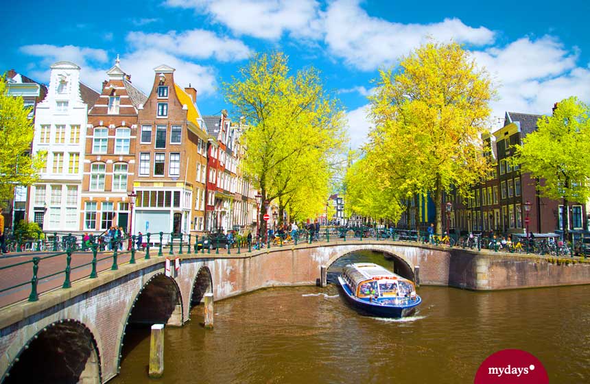Amsterdam Kanal Boot Sonne